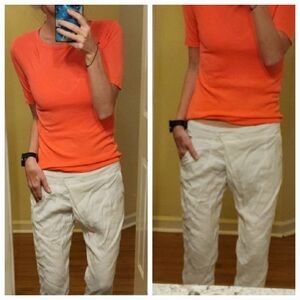 Vince Linen Blend Low Rise Cross Over Pants